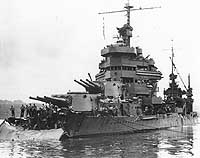 USS Minneapolis with Torpedo Damage